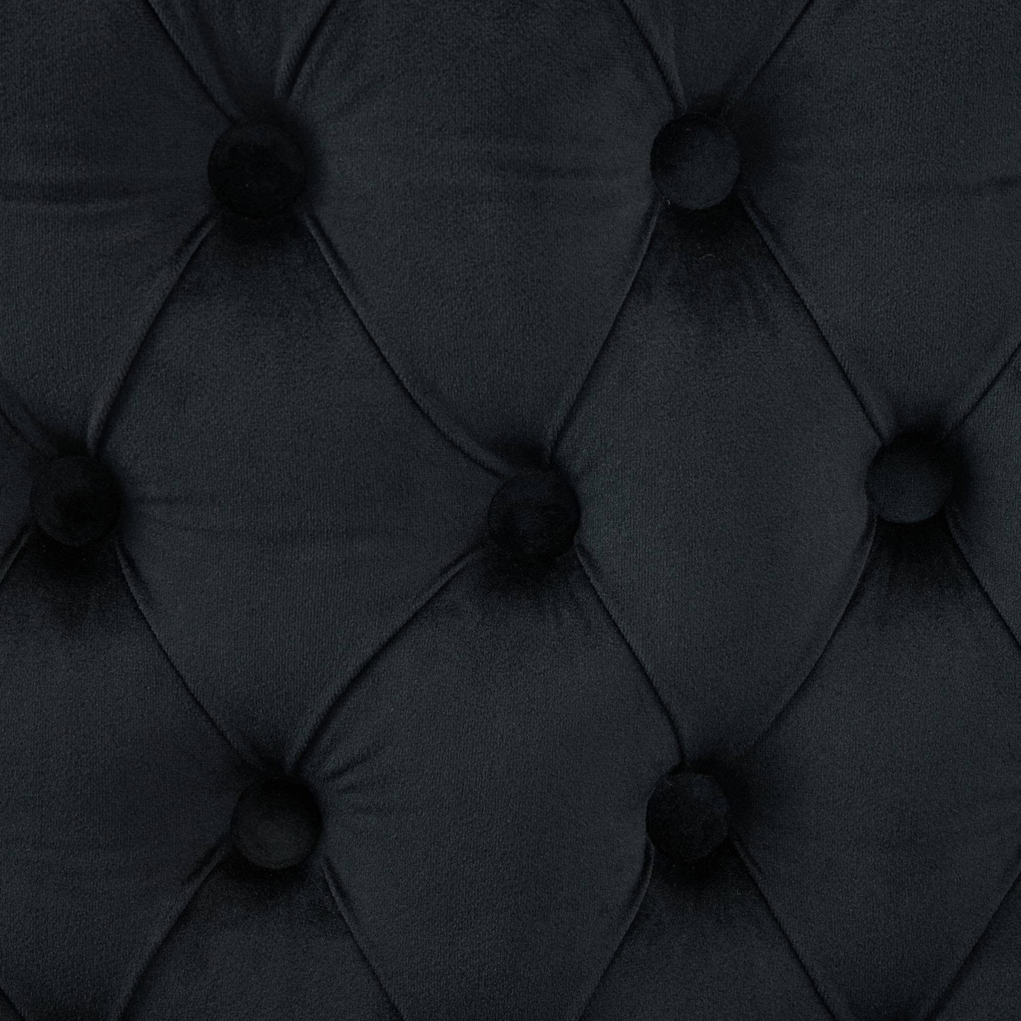 Alt View 6. GOODSILO - Velvet Double Dining Loveseat Bench with Tufted Back and Stainless Steel Legs for Modern Kitchen Seating - Black.