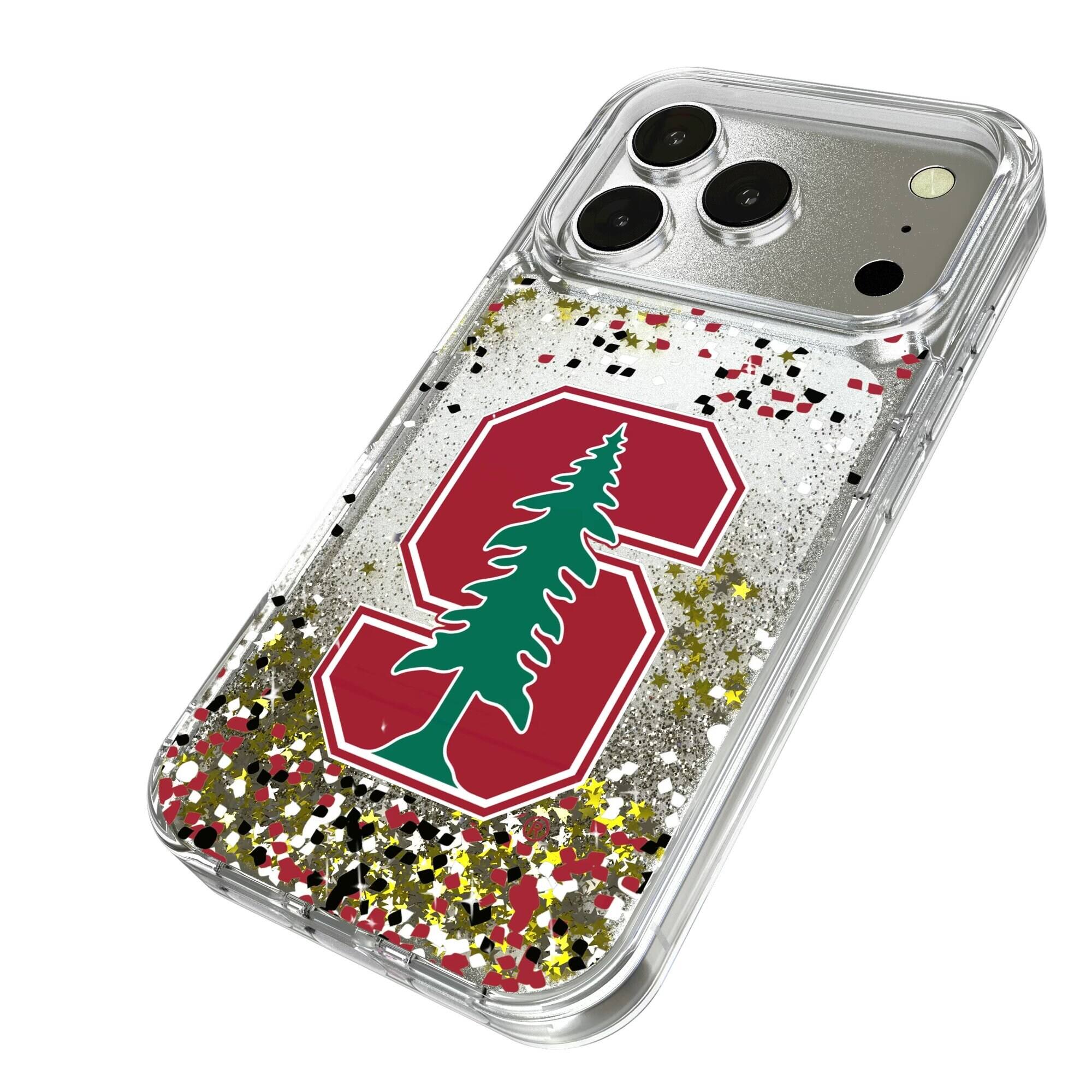 Alt View 1. Keyscaper - Stanford Cardinal iPhone Glitter Confetti Design Case - 17 - Multicolor.