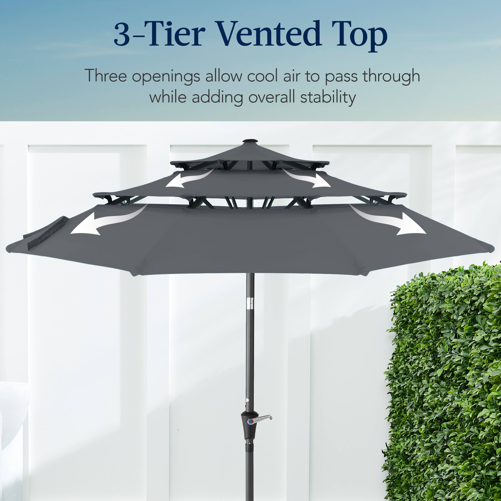 3-Tier Vented Top

Three openings allow cool air to pass through while adding overall stability.