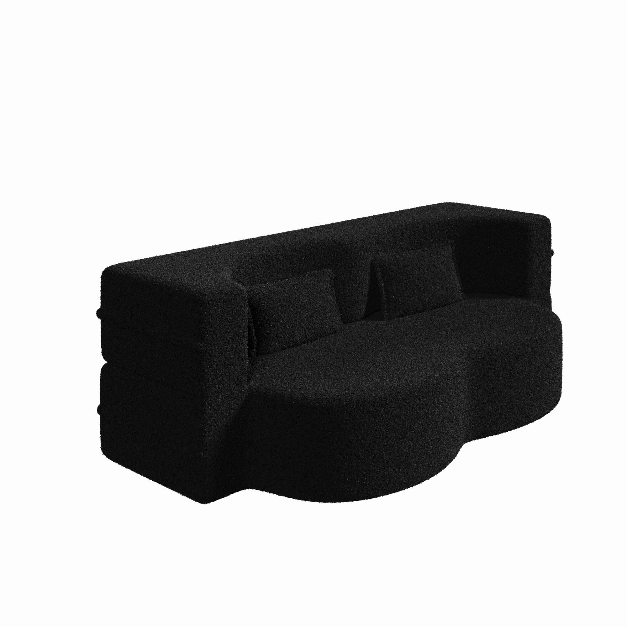 Alt View 7. GOODSILO - Convertible Floor Sofa Bed with 2 Pillows, Full Size Folding Mattress for Living Room and Guest Spaces - Black.