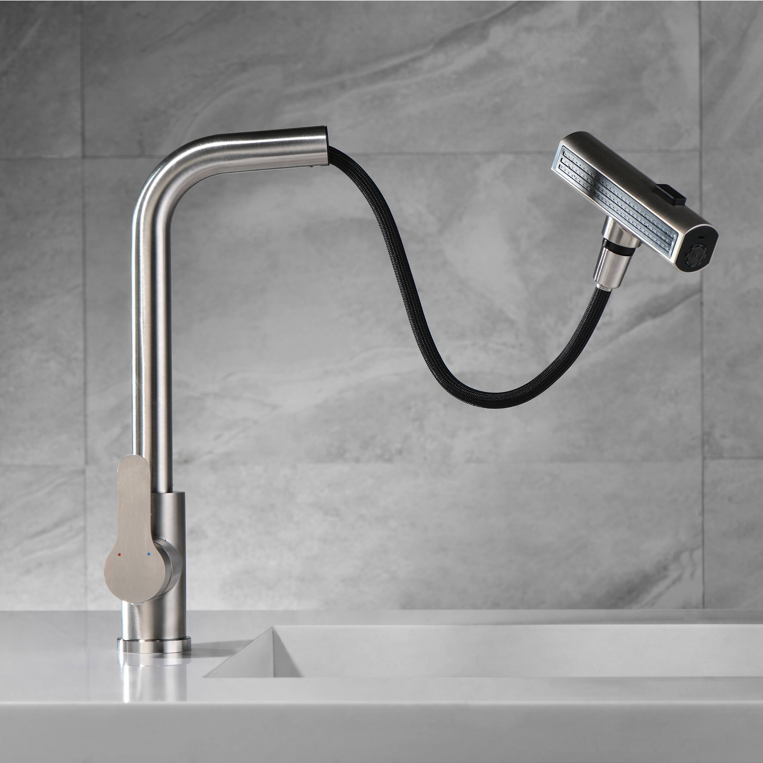 Bothwa Home AquaRise 15.7 Inch Kitchen Faucet Brushed Nickel - Best Buy