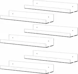 Dazzed Corner - 6 Pack Acrylic Shelves,15 Inch No Drill Floating Shelves - Clear