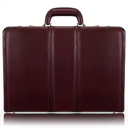 McKleinUSA - Expandable Leather Laptop Briefcase 4.5" Slim Business Attache Bag Laptop Compartment Tablet Pocket Combination Lock - Burgundy