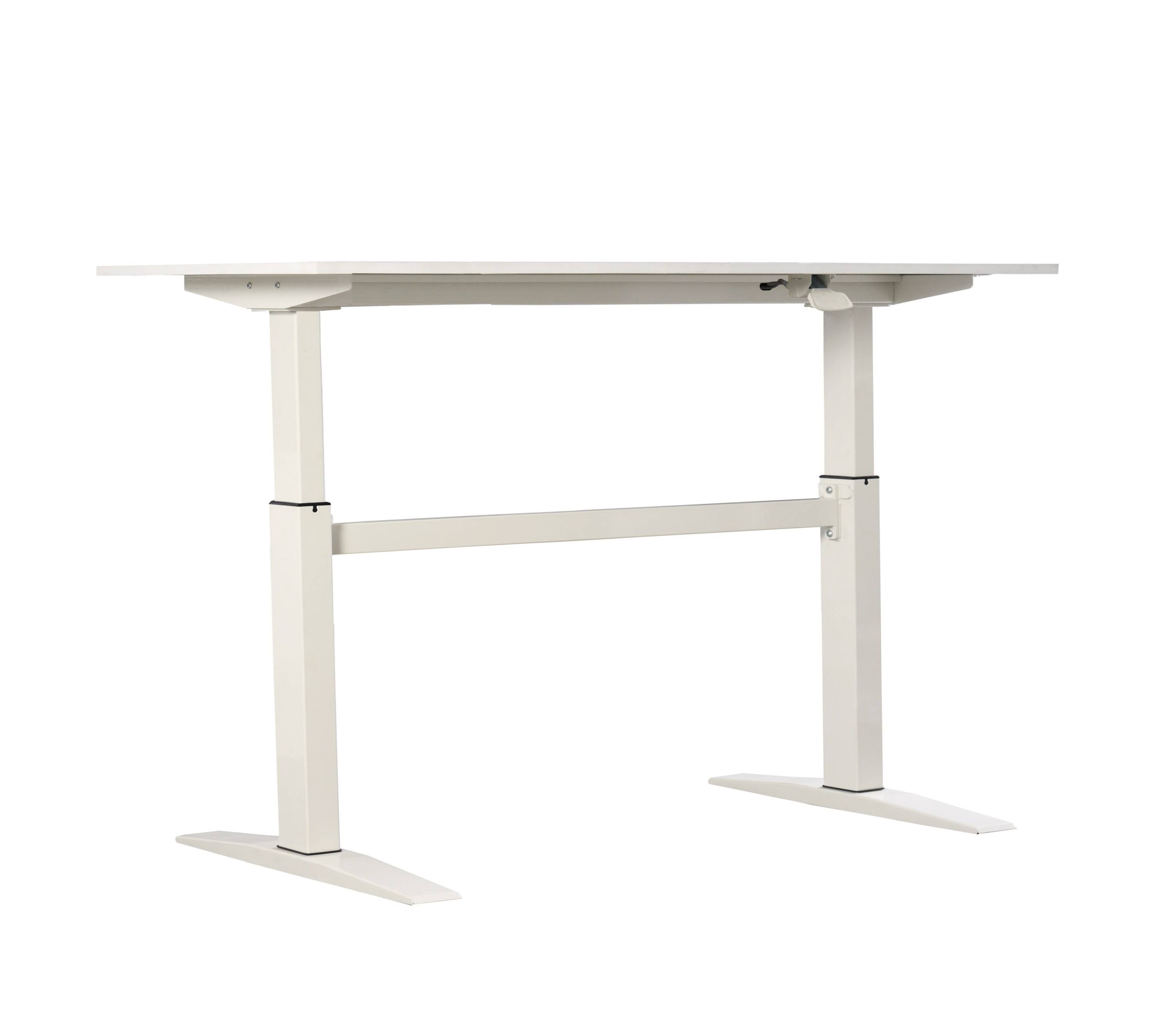 Front. Glintex - 47'' Standing Desk with Manual Height Adjustment 29.3''-43.3'', Spacious Surface and Sturdy Steel Frame - White.