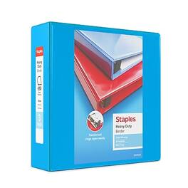 Staples - Heavy Duty 3" 3-Ring View Binder, D-Ring - Light Blue
