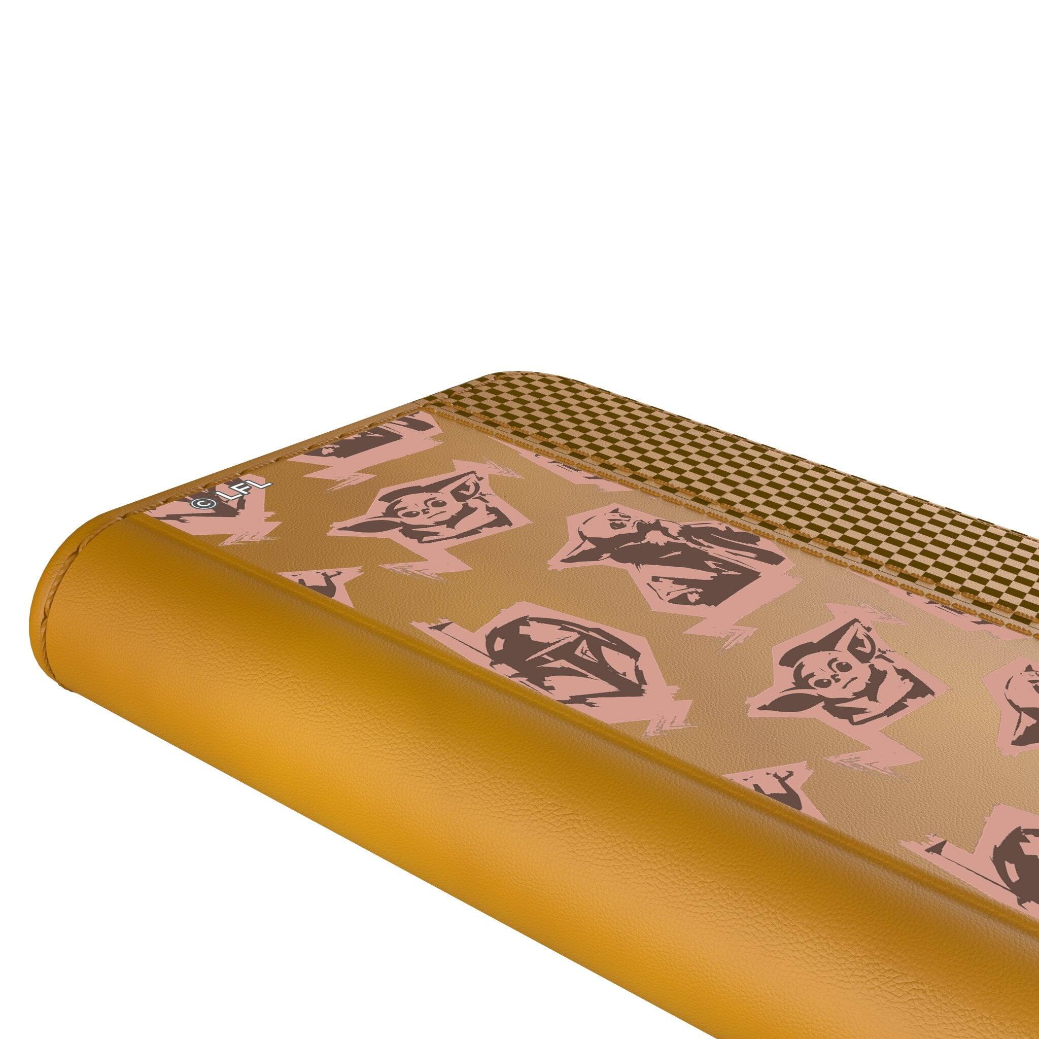 Alt View 1. Keyscaper - Star Wars: The Mandalorian Pattern Folio Phone Case - Apple iPhone 13 Pro Max - Grogu.