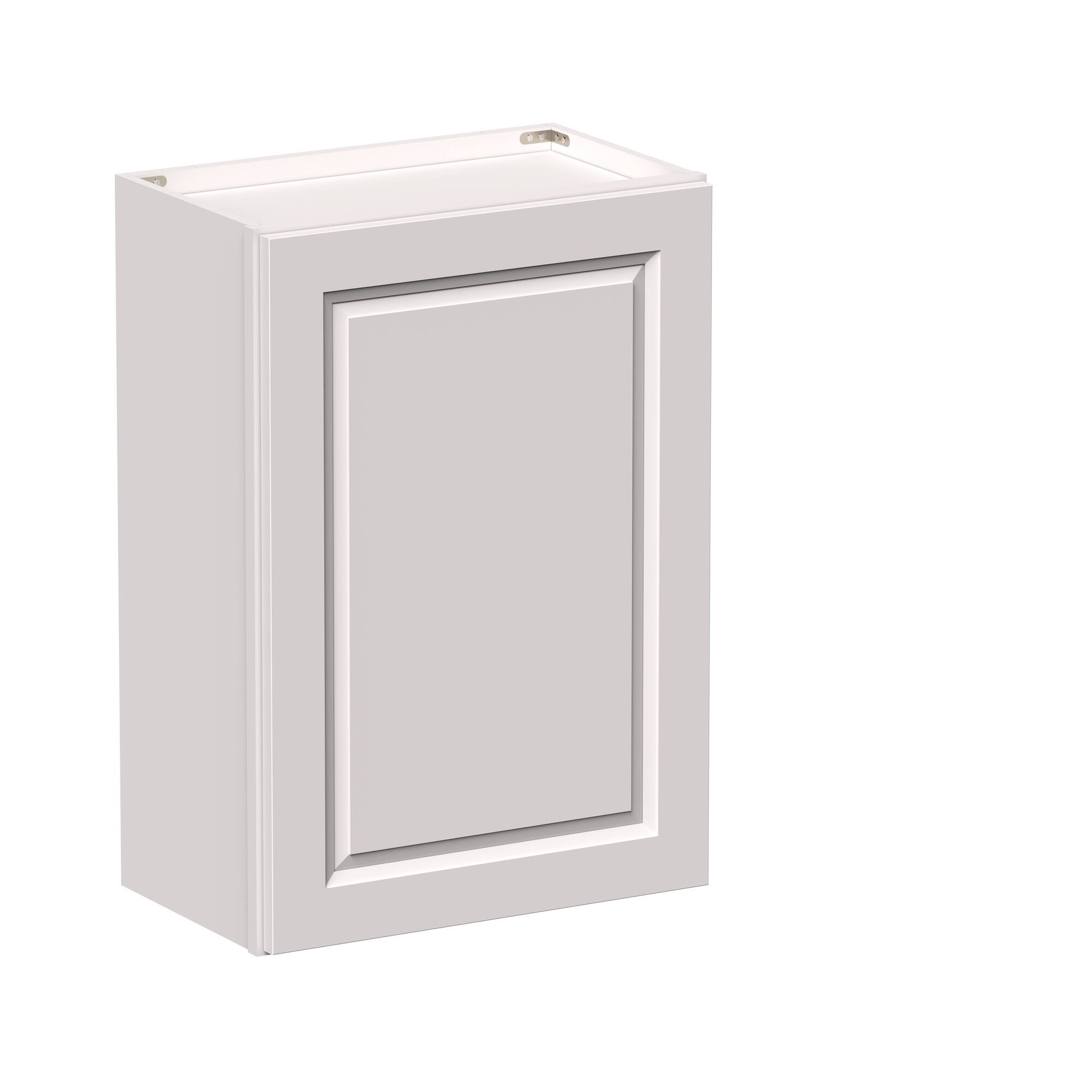 Angle. Boyel Living - 21-in W x 30-in H x 12-in D Shaker RTA Kitchen Wall Cabinet with Soft-Close Doors - Glacier White.