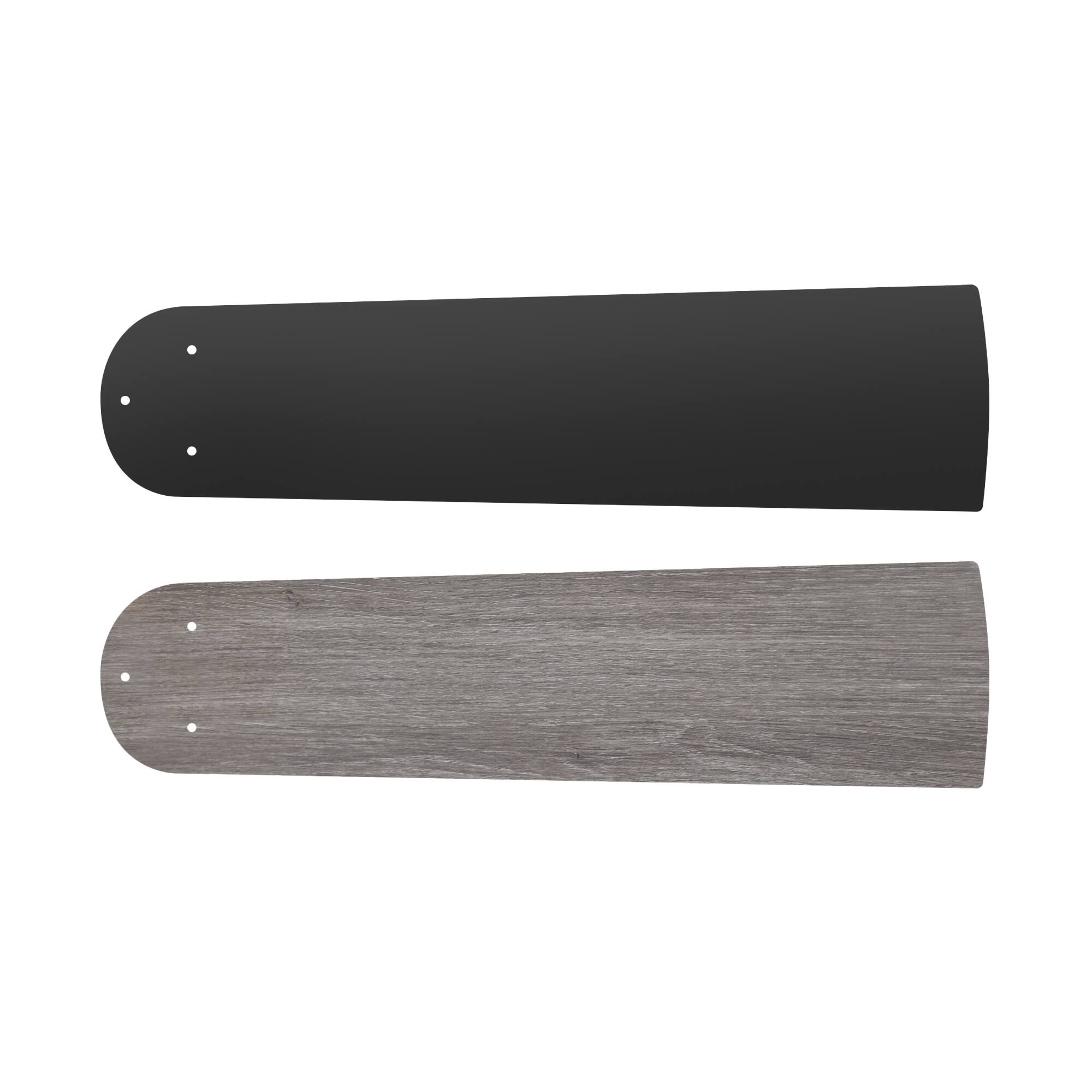 Alt View 10. Breezary - 52 Inch Ceiling Fan with Remote, 5 Plywood Dual-Finish Blades, DC Motor, E12x3 Bulb Base, 5"&10" Downrods - matte black and wood grain gray.