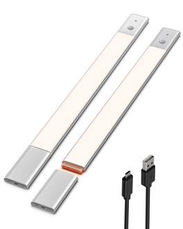 EZVALO - 17 in. Wireless USB Charging Integrated LED Linkable Under Cabinet Light Smart Recessed Lighting-2 Pack - White