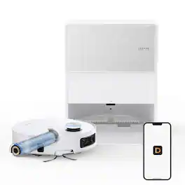 Dreame - Aqua10UltraRollerC Kit Robot Vacuum, 30KPa Suction, Extending Mop, Heat-Washes & Dries, AICamera, LiDAR Avoidance - White