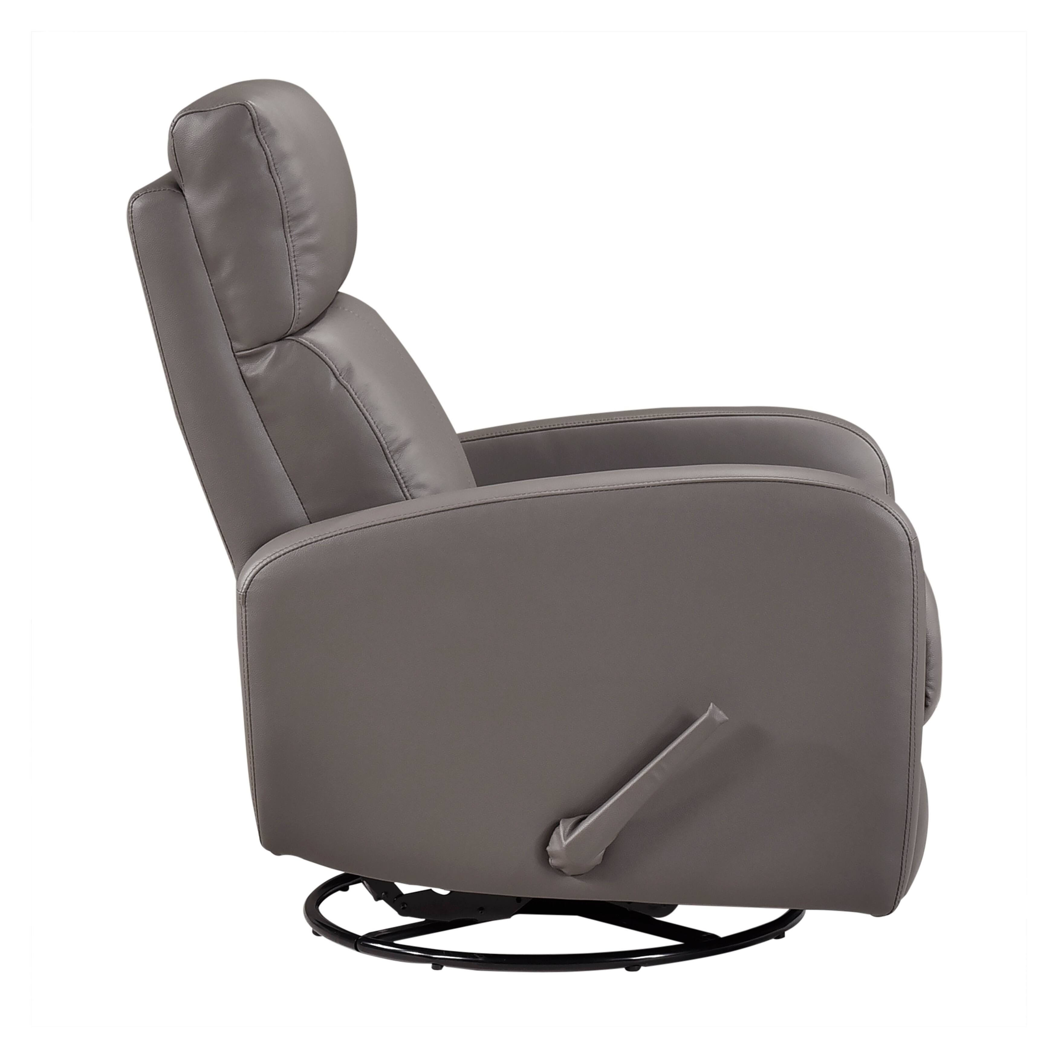 Alt View 3. TinyHomie - 1pc Glider Recliner Chair with Swivel Motion Mocha Leather Upholstery Luxury Comfort Solid Wood Living Room Furniture - Mocha.