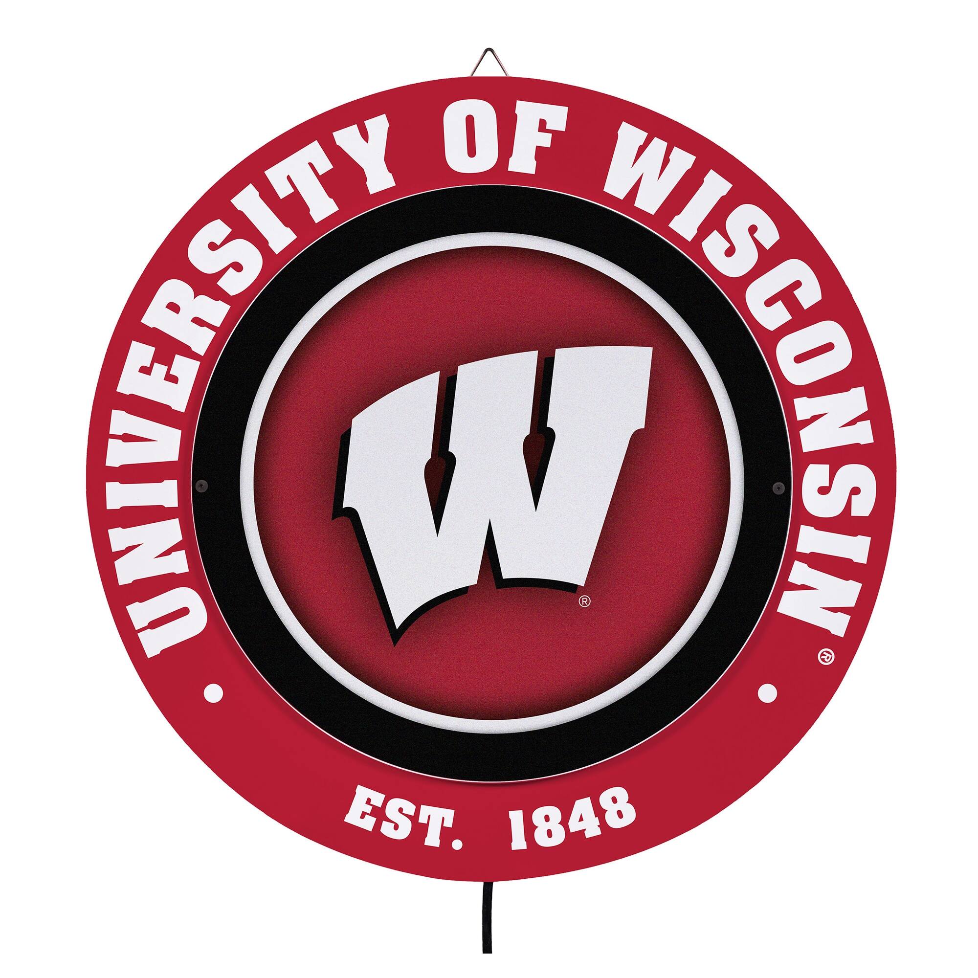 Wisconsin Badgers 15" LED Round Metal Lit Wall Sign
