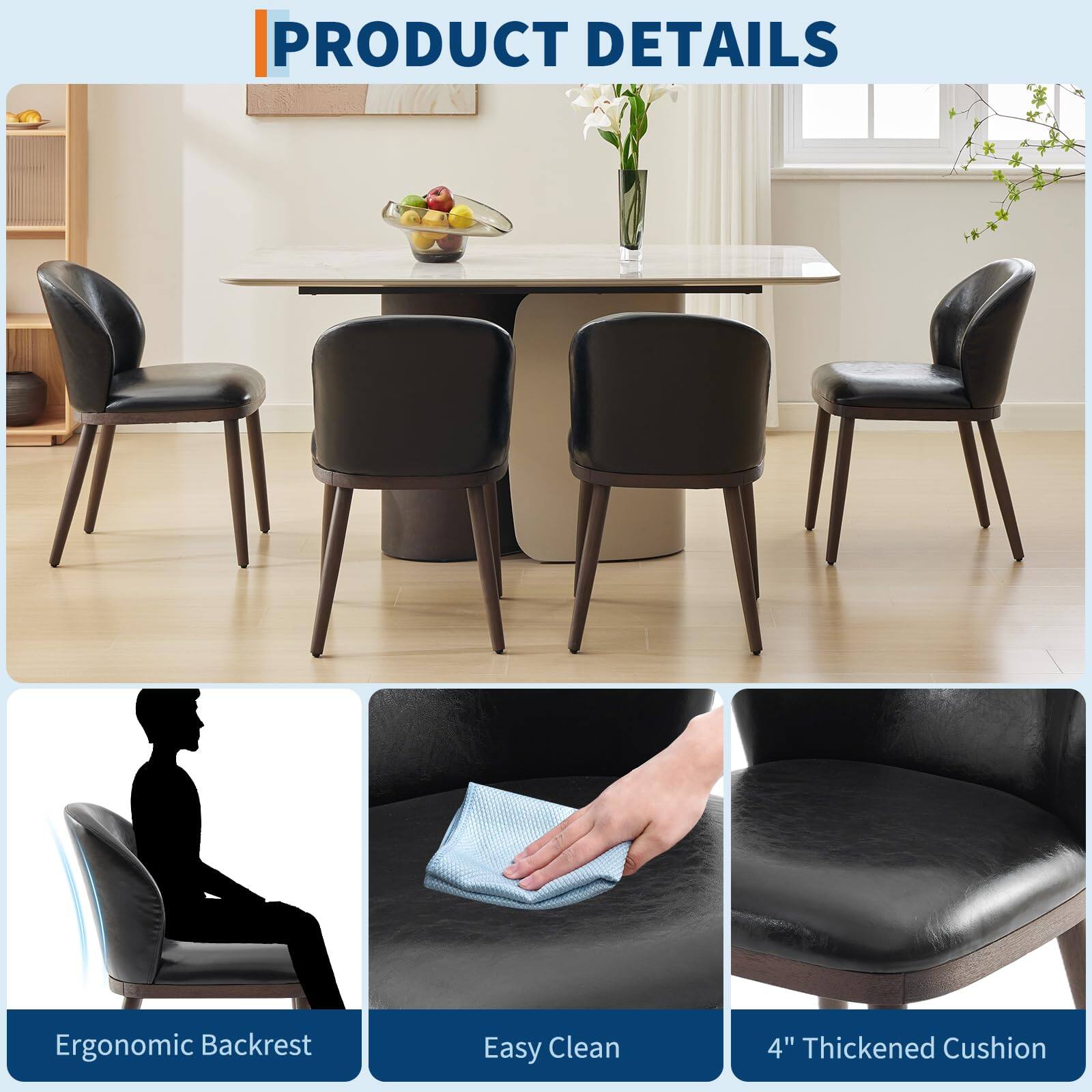 PRODUCT DETAILS

- Ergonomic Backrest
- Easy Clean
- 4" Thickened Cushion