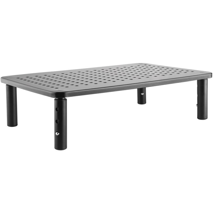 Left. Lorell - Lorell HeightAdjustable Device Stand 44 lb Capacity 5.50"H x 9.25"W x 14.50"D Steel Black - Black.