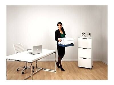 Alt View 4. Bankers Box - Heavy-Duty File Storage Boxes, Lift-Off Lid, Letter/Legal Size/Blue, 12/Carton - White and Blue.