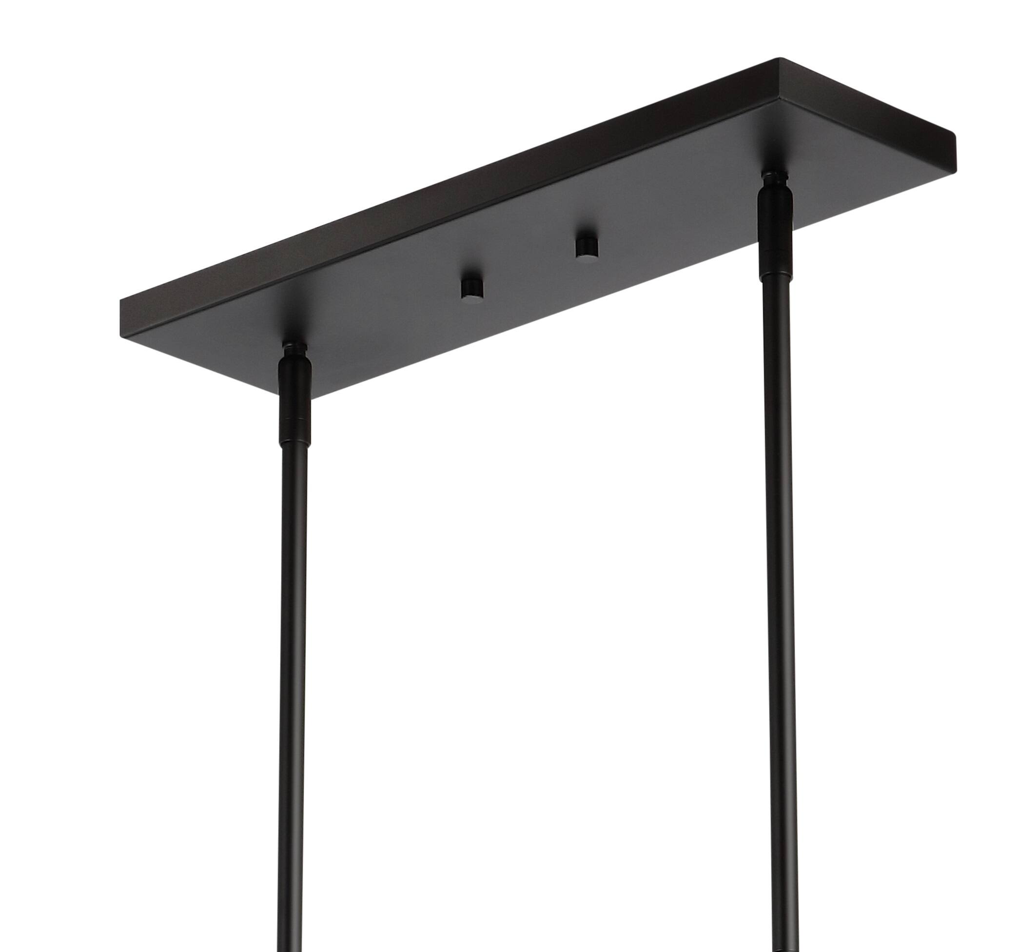 Alt View 5. Jonathan Y - Floyd 38" 5-Light Bohemian Farmhouse Iron Adjustable LED Pendant, Black/Brass Gold - Black.