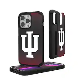 Keyscaper - NCAA - Indiana Hoosiers Linen Logo iPhone Rugged Case - 15 - Black