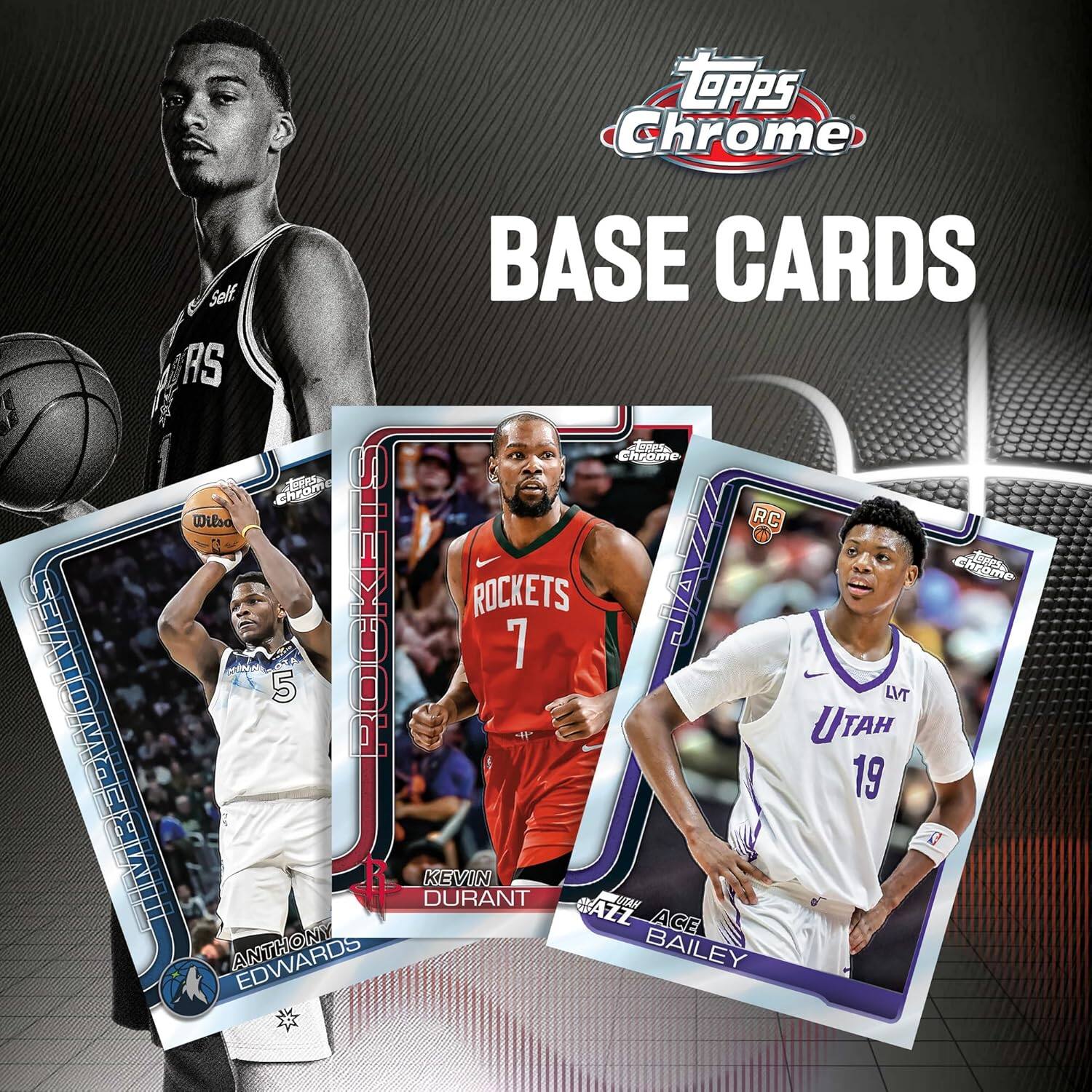 TOPPS Chrome Self BASE CARDS PCHS RS 0S Chrome Wilson RC Chrome Sense ROCKETS ATEA 7 5 LVT UTAH p 19 1 U KEVIN DURANT UTAS CAZZ ACE NY EDWARDS BAILEY