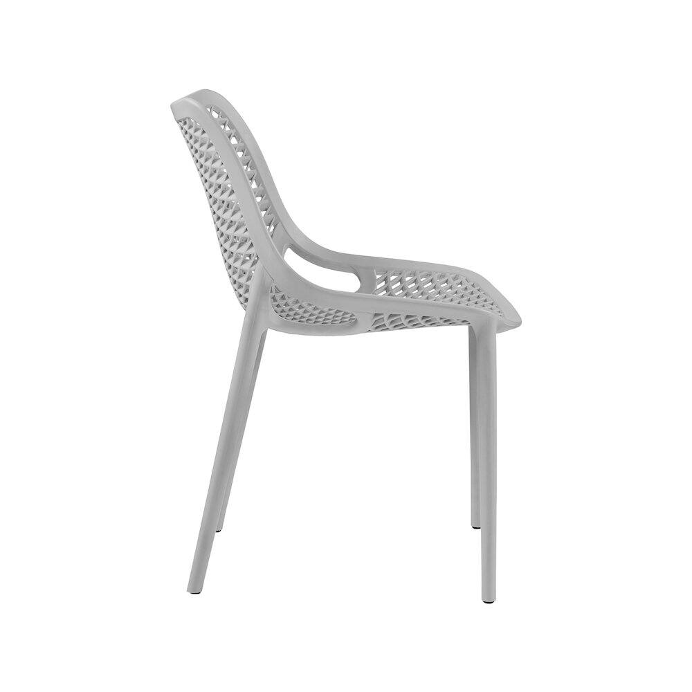 Alt View 1. Meridian Furniture - Mykonos Grey Outdoor Patio Dining Chair, Set of 4 - Grey.