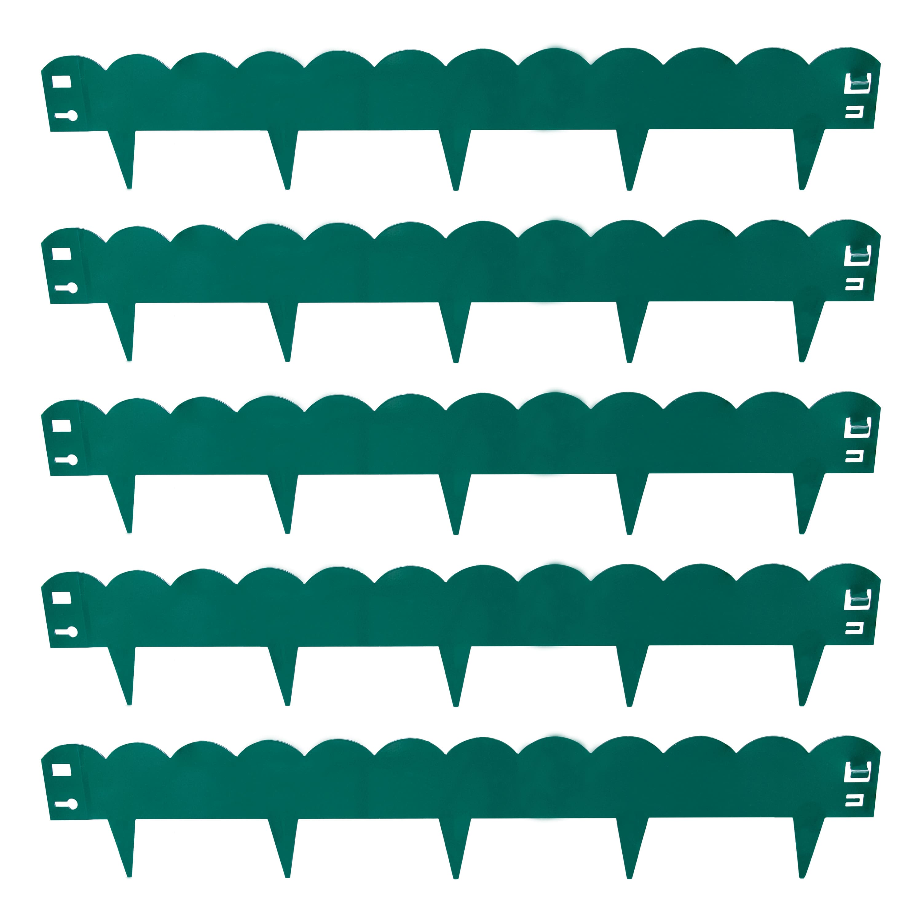 "Sunnydaze - 5-Piece Steel Scalloped Garden Edging Border - 41.75"" - Green" price history on PriceWatchPro