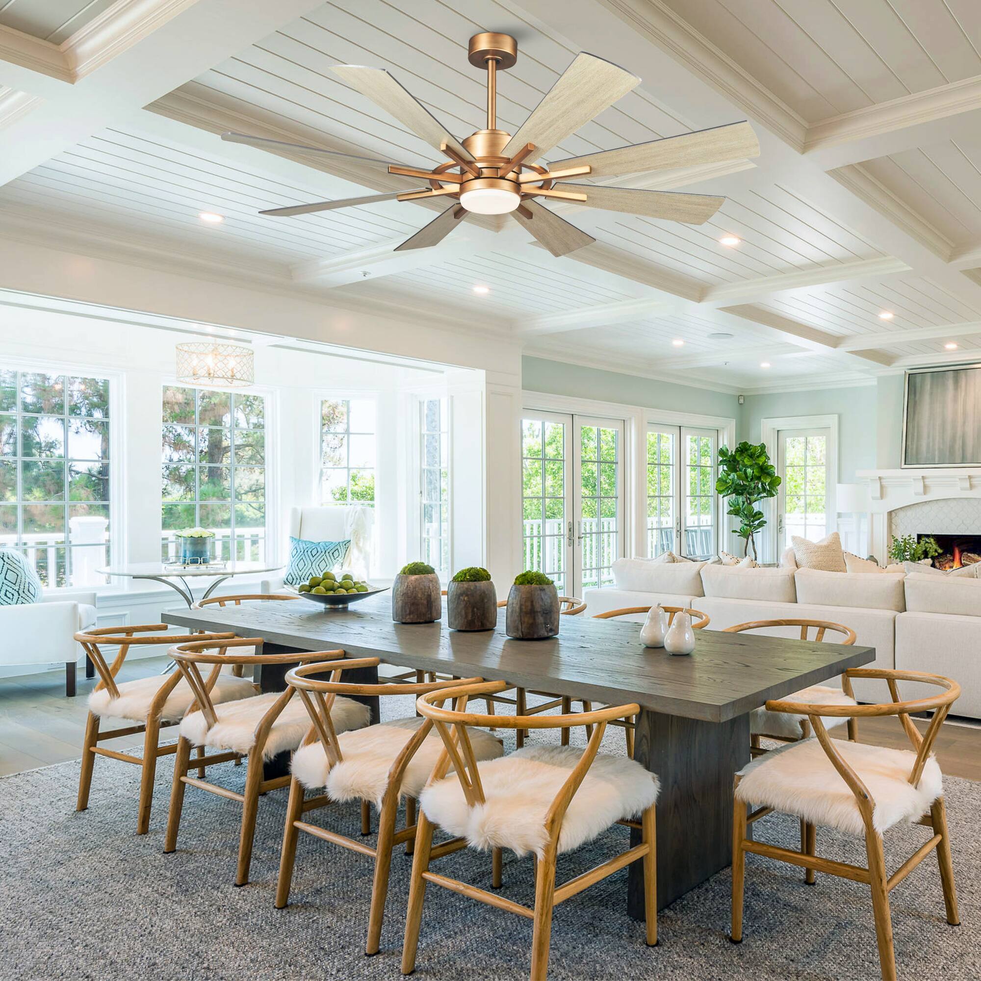 Parrot Uncle 60 in. Windmill 8 Blade Integrated LED Ceiling Fan