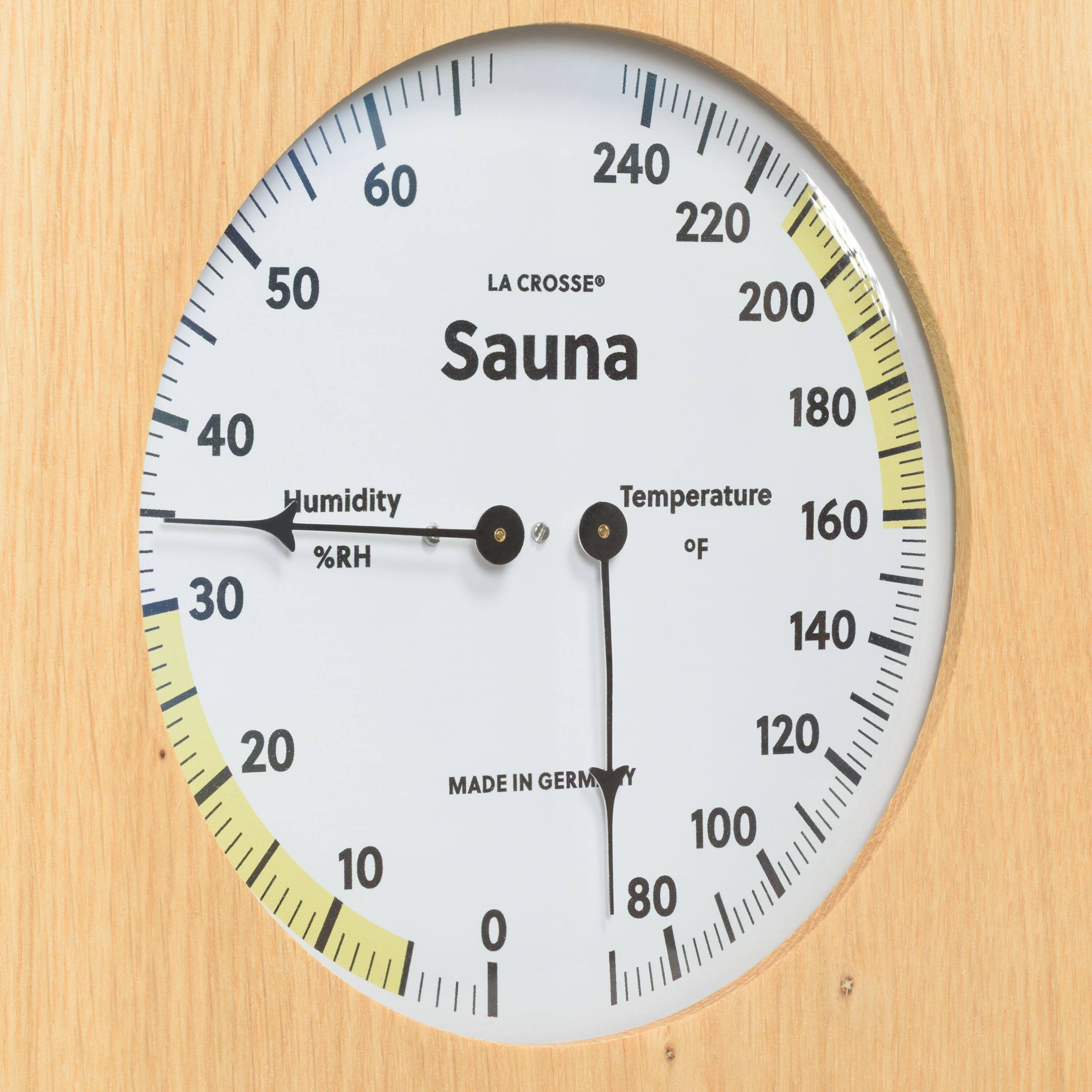 LA CROSSE  
Sauna  
Humidity %RH  
Temperature °F  
MADE IN GERMANY