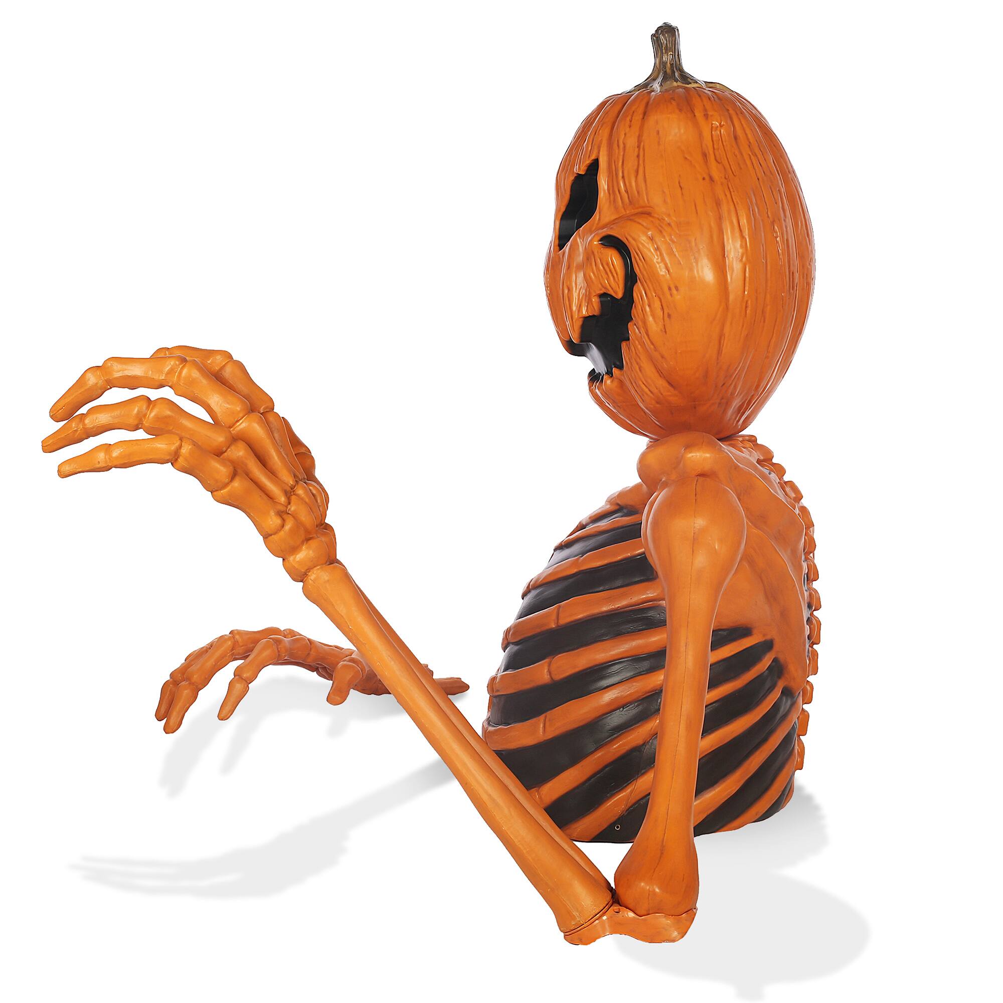 Alt View 5. BOO BOX - Halloween Groundbreaking Skeleton - Scary Outdoor Halloween Yard Decor - Orange.