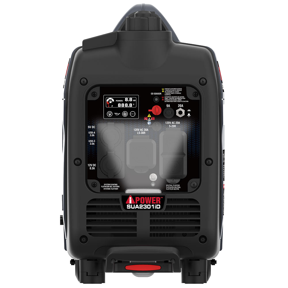 B SENTOR POMER 8.8 - 888.8  
SA 20A SV DG USB-A 3A 120V AC 30A L5-30R 120V AC 2DA 5-208 USBC 3.08 12V DC  
B. amise AUATES nn_to_tsbe - nTMA croTiN - PORIM APEER - Korm aa i POWER SUA2301D