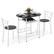 Alt View 17. Costway - 3 Piece Dining Set Table 2 Chairs Bistro Pub Home Kitchen Breakfast Furniture Black with Sliver Leg - Black/Silver.