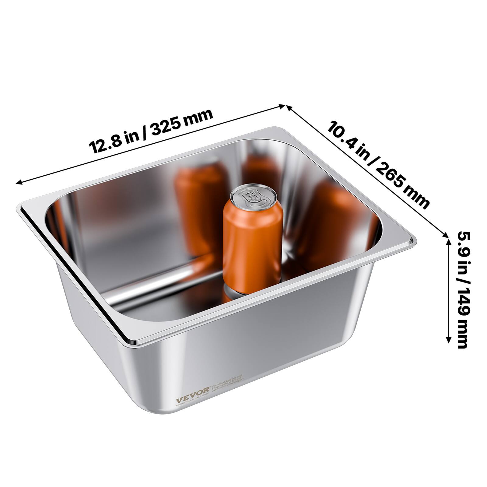 12.8 in / 325 mm  
10.4 in / 265 mm  
5.9 in / 149 mm