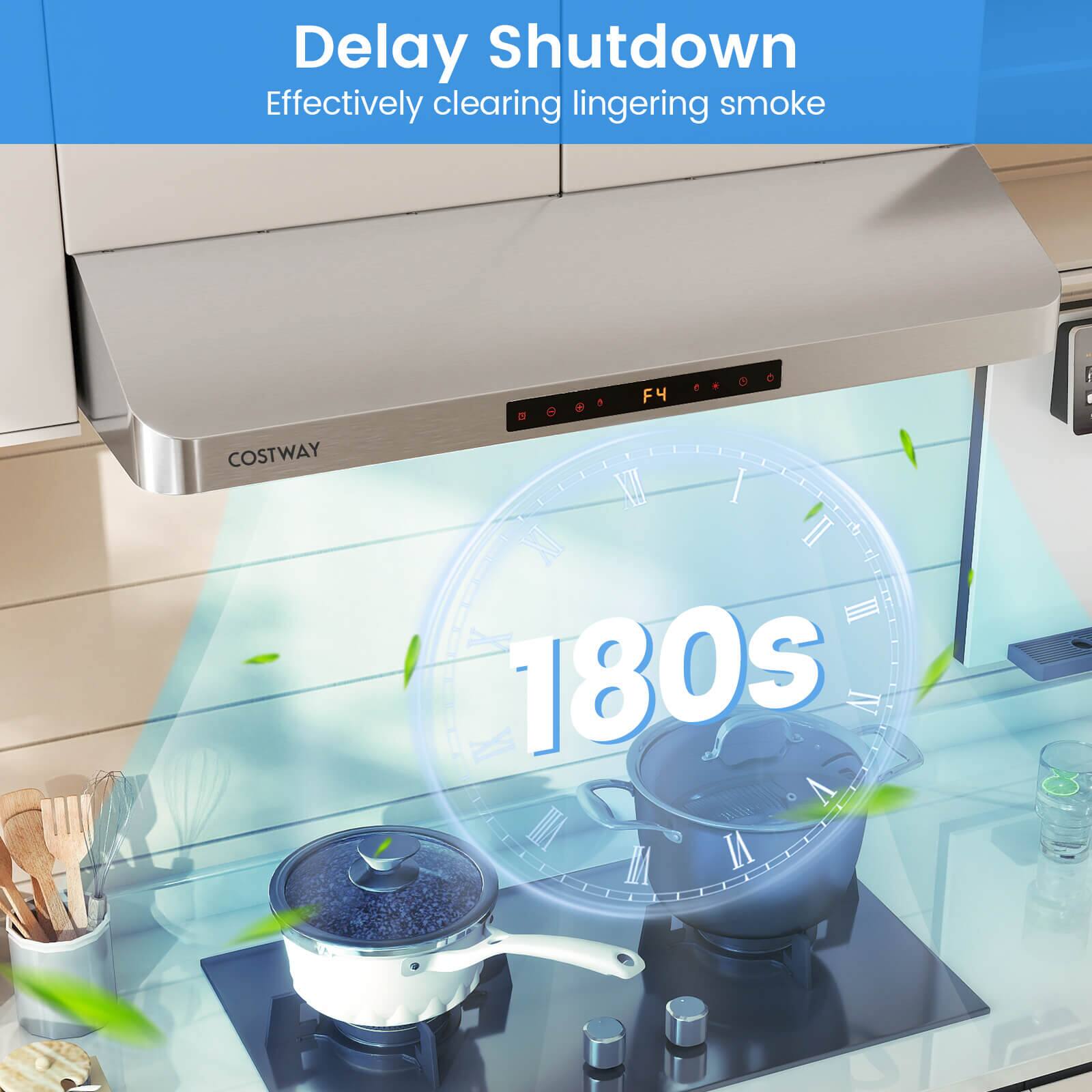 Delay Shutdown  
Effectively clearing lingering smoke  

180s