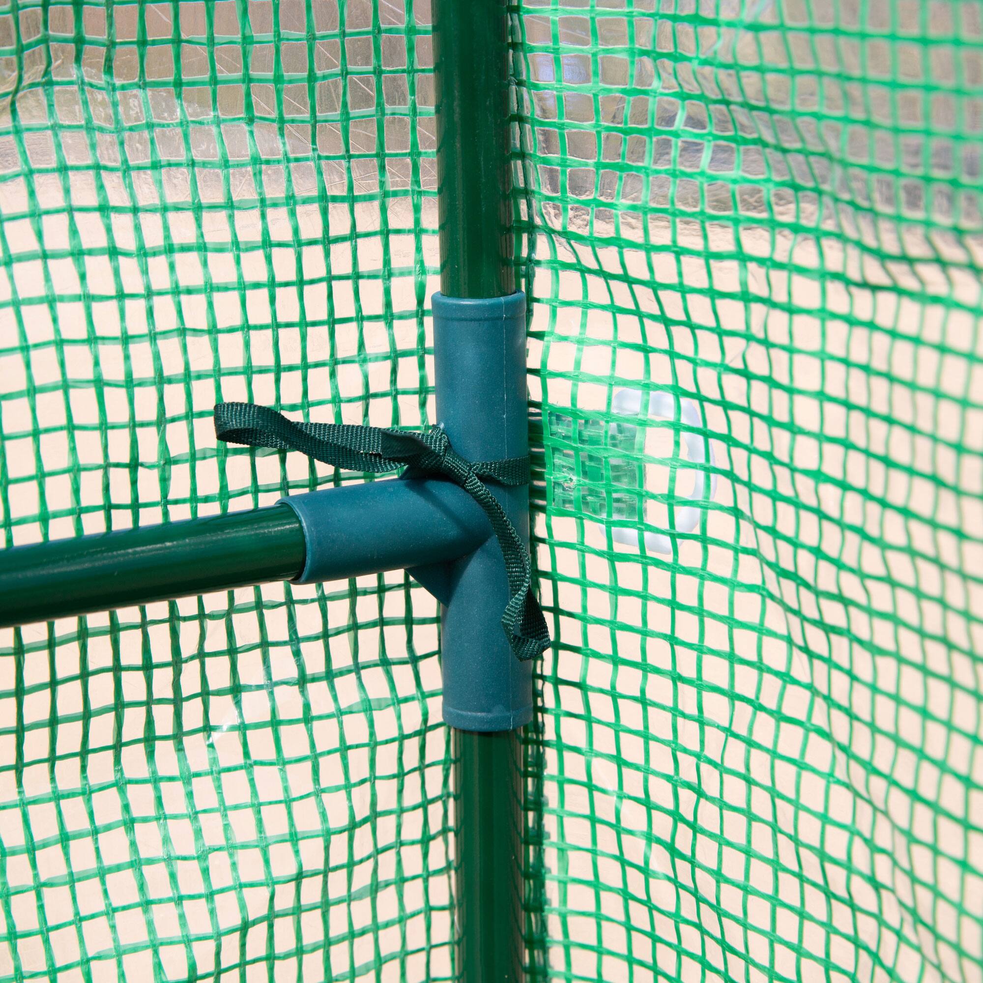 Alt View 7. Outsunny - 7' x 5' x 6' Walk-in Greenhouse for Outdoors with Mesh Door, 18 Shelf Hot House with Trellis, Plant Labels.