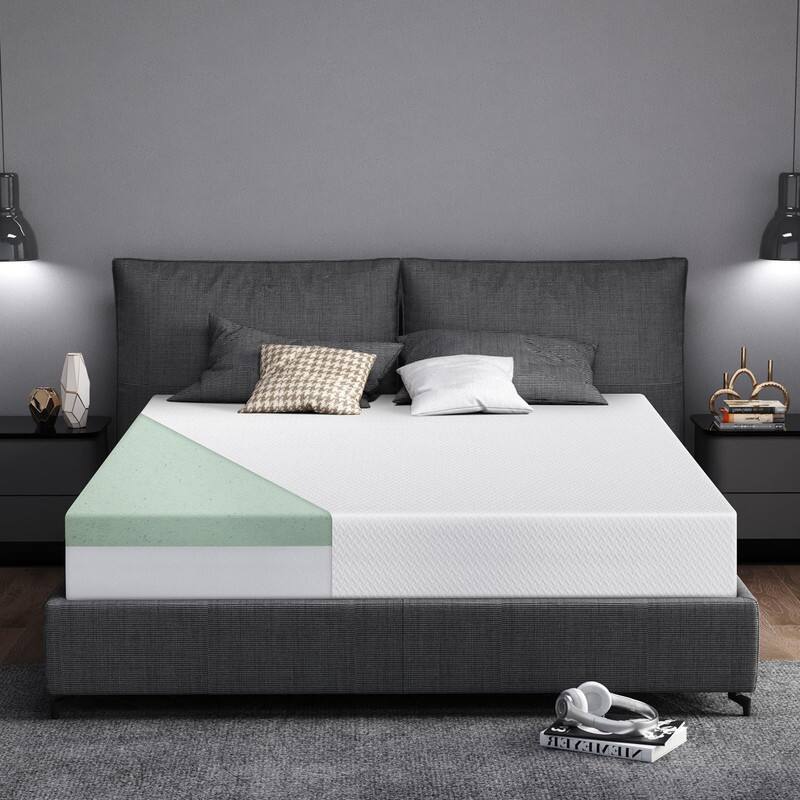 Front. Dyonery - Dyonery 10 Inch Extra Firm Memory Foam Mattress with Tencel Cover, Deep Sleep Firm Mattresses for Back Pain - white.
