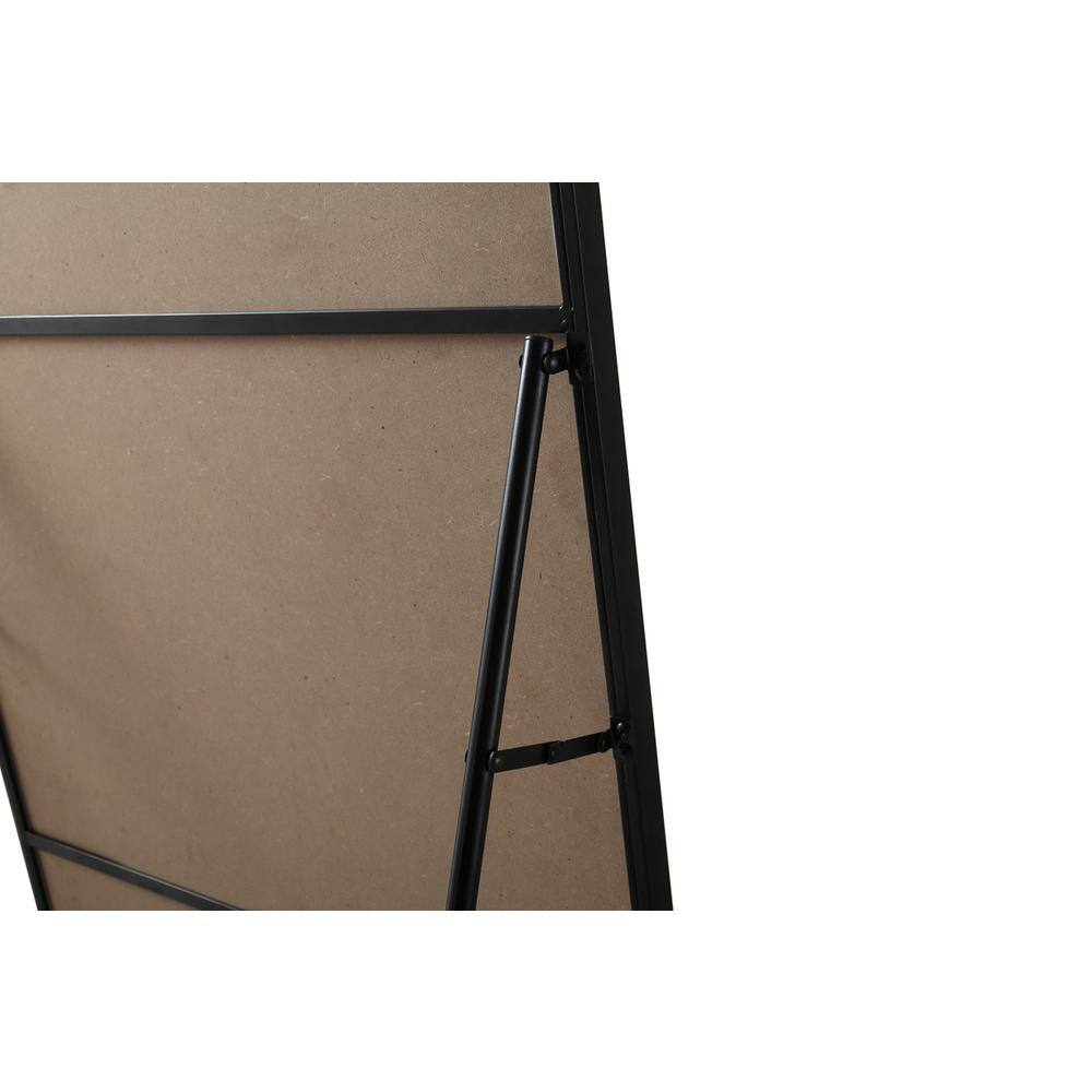 Alt View 1. Elegant Decor - Soft Corner Metal Rectangle Full Length Mirror 30x60 Inch in Black - Black.