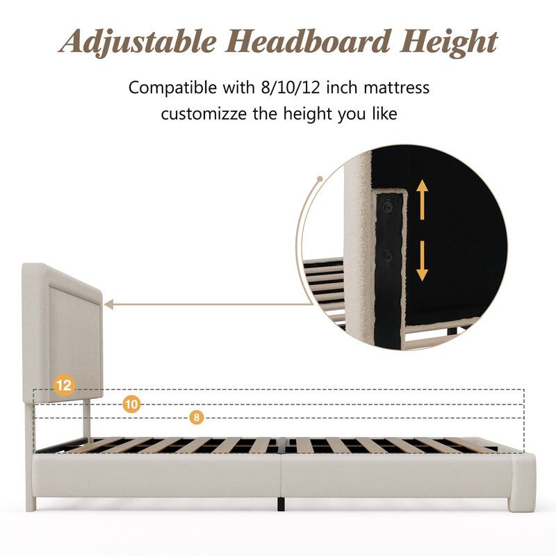 Adjustable Headboard Height

Compatible with 8/10/12 inch mattress

Customize the height you like