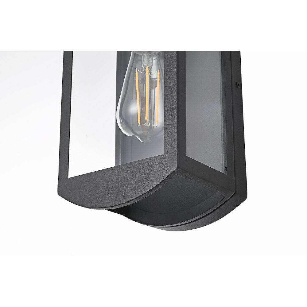 Alt View 1. Elegant Lighting - Miles 6 Inch Outdoor Wall Sconce In Black - Black.