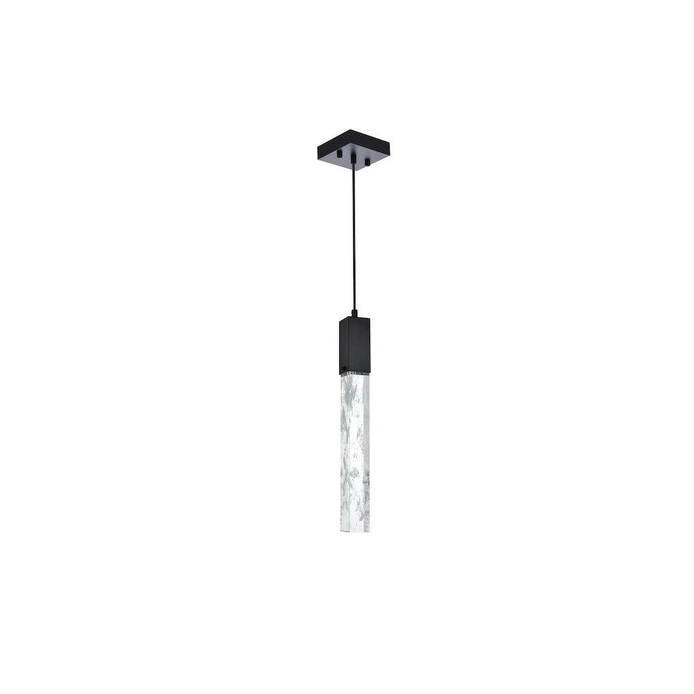 Left. Elegant Lighting - Aurora 5 inch Pendant in Black - Black And Clear.