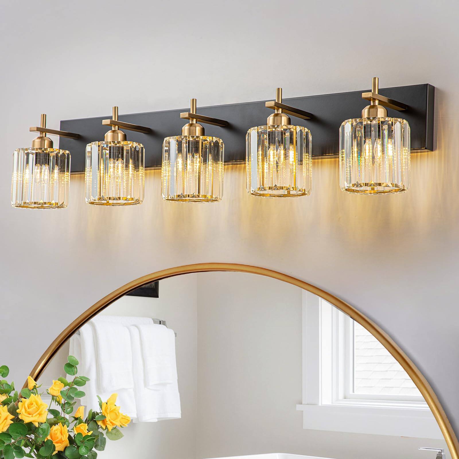 Black Gold-Round Shade-5-Light