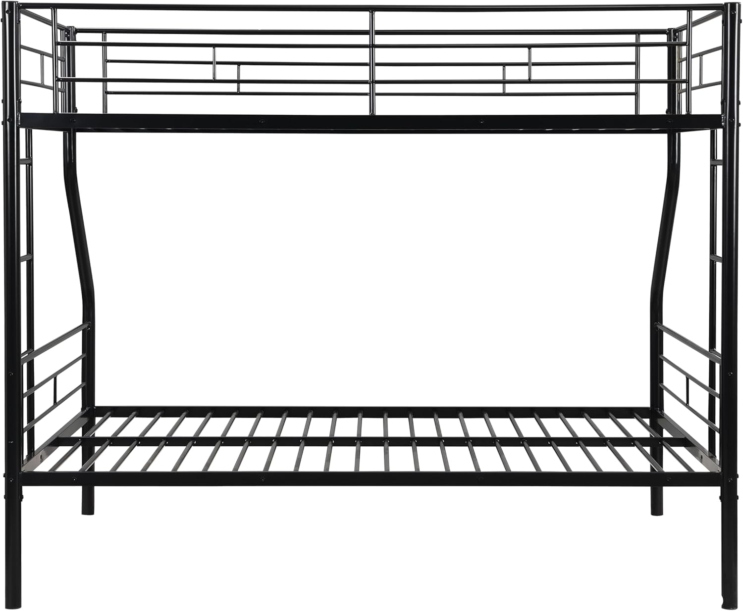 Alt View 3. Trinkets Crazed - Twin Over Full Metal Bunk Bed with 2 Side Ladders,Heavy Duty Bunk Beds Frame - black.