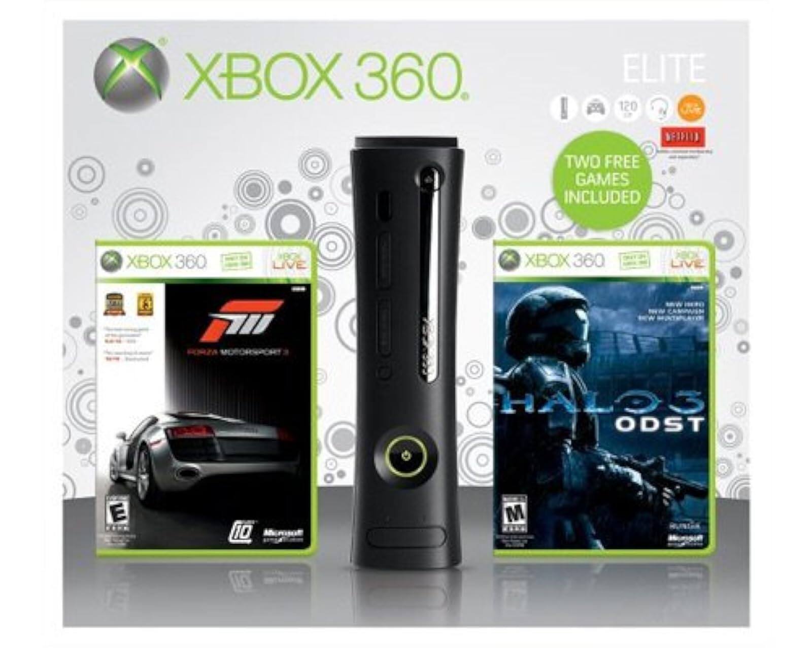 Refurbished Excellent Xbox 360 Elite 120GB With Forza 3 And Halo 3
