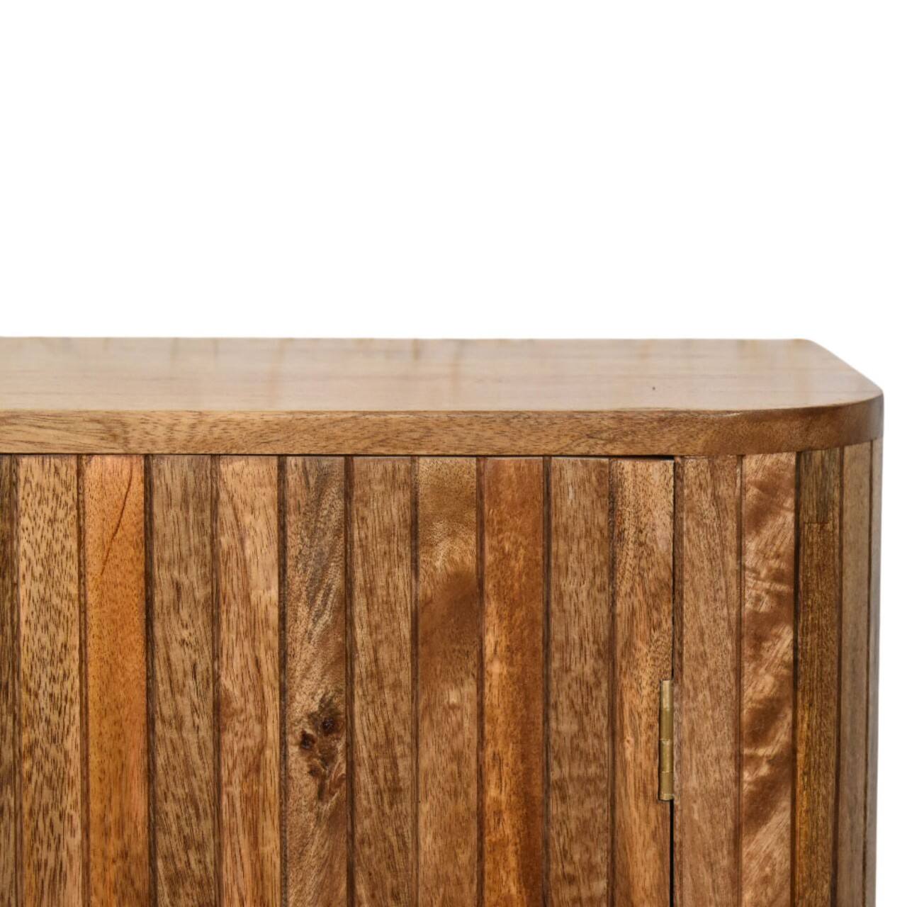 Alt View 1. Artisan Furniture - Artisan Furniture, Fluted Curve Cabinet, With 2 Metal Sleek Handle, Ample interior space. - Brown.