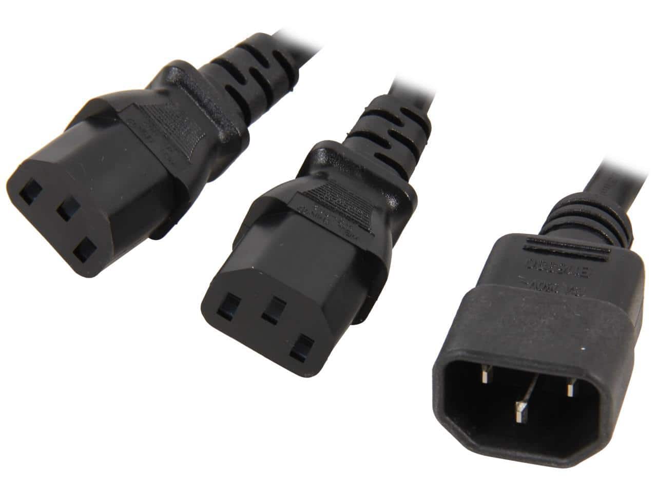 Cables to Go - C2G 29818 16 AWG 1-to-2 Power Cord Splitter - One C14 to Two C13, TAA Compliant, Black (6 Feet, 1.82 Meters) price history on PriceWatchPro