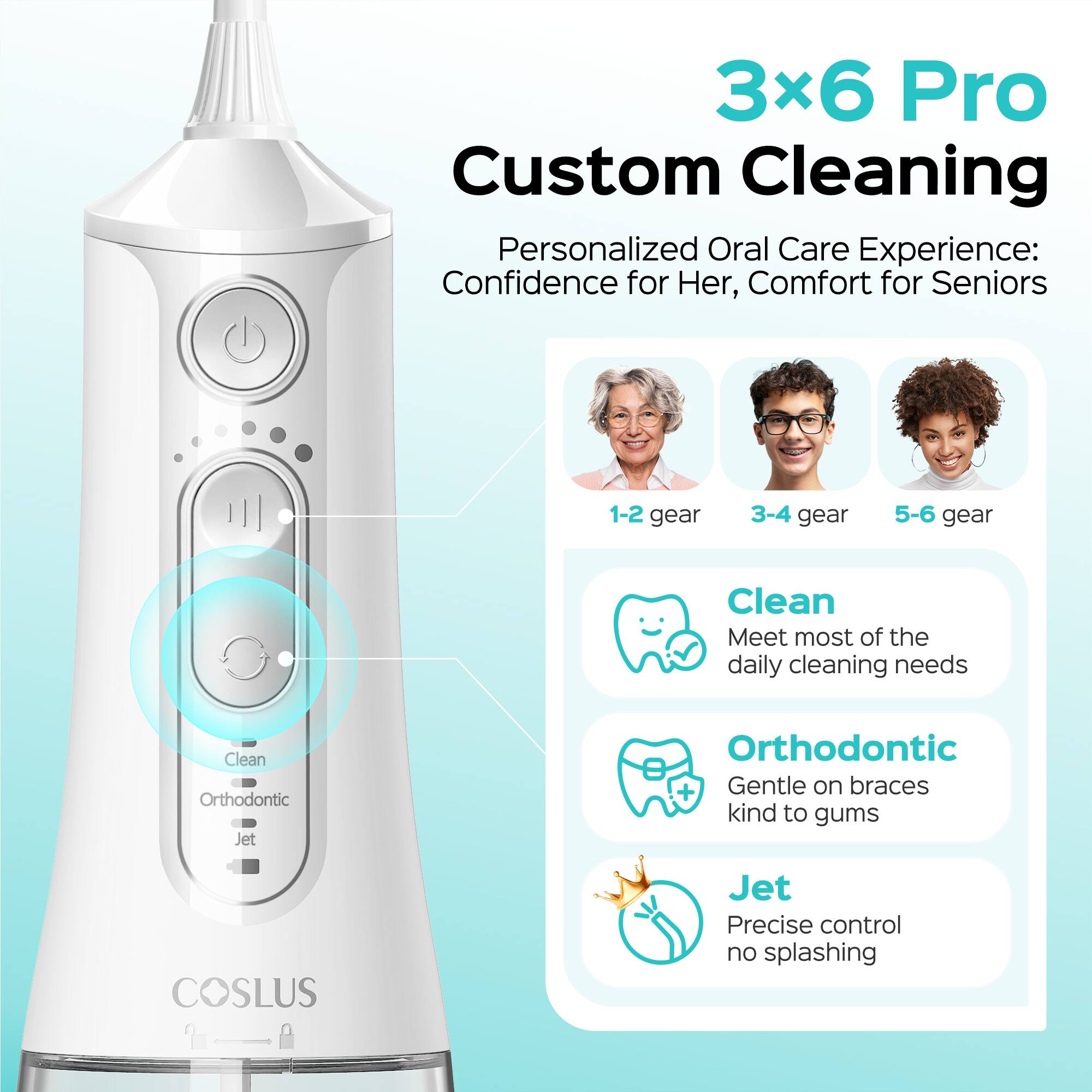 COSLUS - CX51 Professional Water Flosser, 3 Modes & 6 Intensities, for Sensitive Gums/Braces, Travel/Home price history on PriceWatchPro