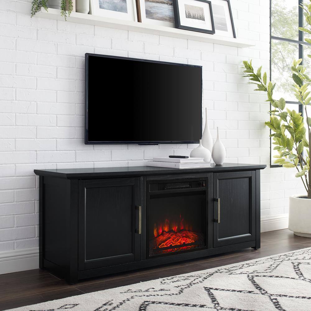 Alt View 1. Crosley Furniture - Camden Low Profile Fireplace Tv Stand For 65+ Inch Tv - Black.