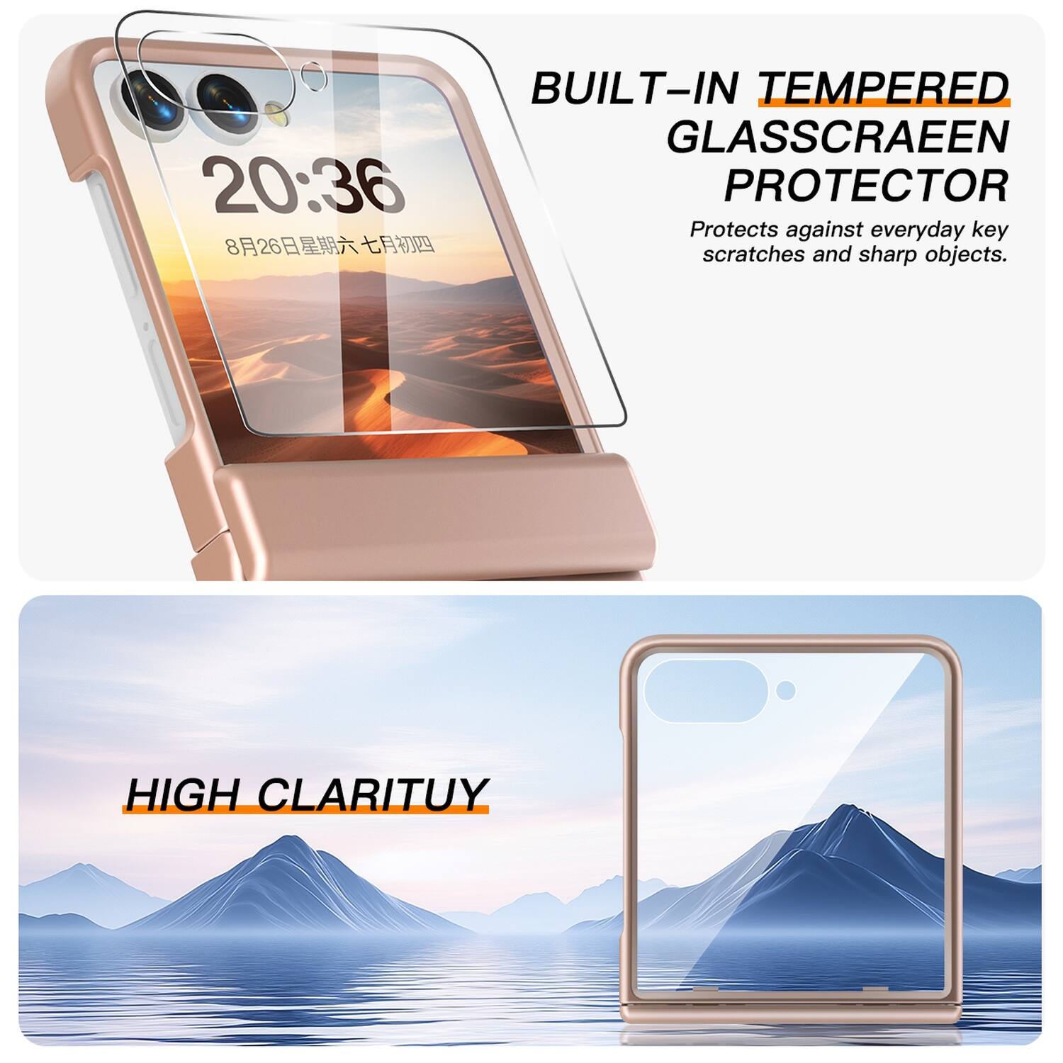 20:36  
8月26日 星期六 七月初四  

BUILT-IN TEMPERED GLASS SCREEN PROTECTOR  
Protects against everyday key scratches and sharp objects.  

HIGH CLARITY