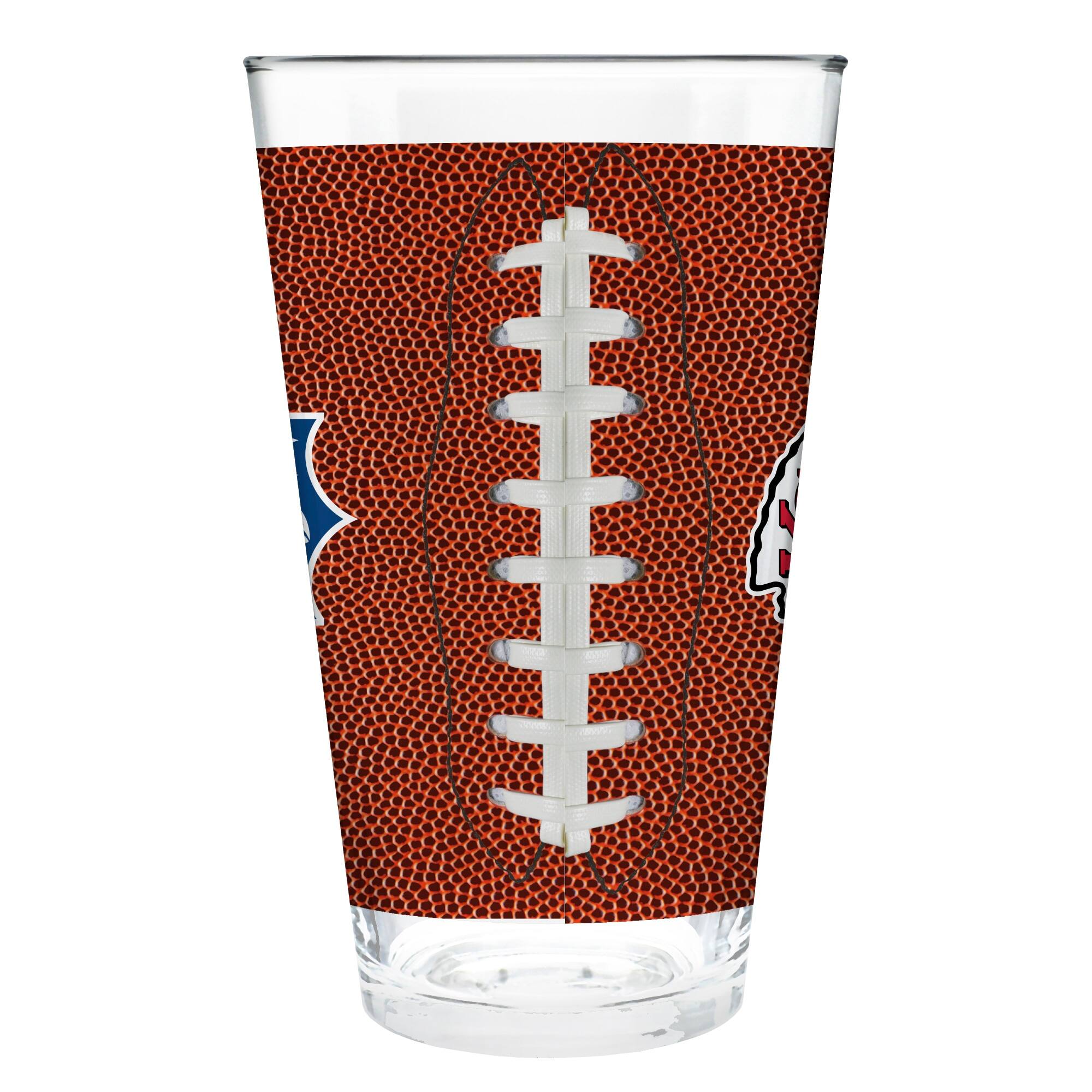 Alt View 2. Great American Products - Kansas City Chiefs 16oz. Game Ball Pint Glass - Brown.
