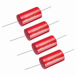 Unique Bargains - 4pcs 20uF 250V Axial MKP Film Capacitor for Audio Speaker Crossover Frequency Divider - Red