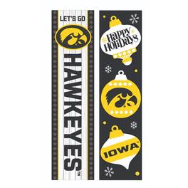 Evergreen Enterprises - Iowa Hawkeyes 47" Double Sided Christmas Leaner Fan Sign - Multicolor