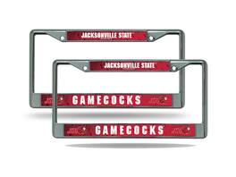 Rico Industries - Jacksonville State University Gamecocks Chrome Metal License Plate Frame - Set of 2 Frames - Multi