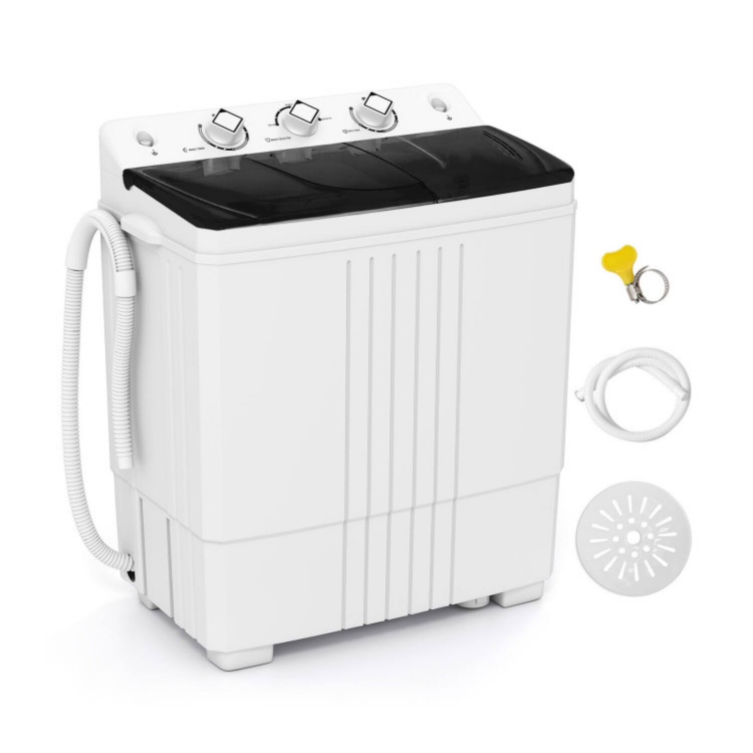 Alt View 6. LUCKY ONE - Freestanding Portable Washing Machine Washer with Built-in Drain Pump 1-Piece - Black.